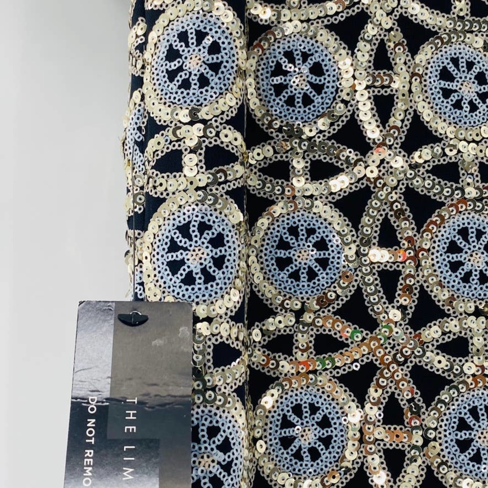 The Limited Exclusive Sequin Shift Dress Lined Black Silver Gold Size 4 Sm NWT - Picture 9 of 15